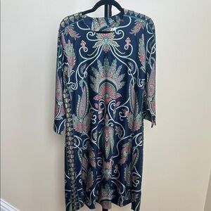 Gretchen Scott Designs Swing - Plume Navy Jersey Shift Dress - Size XL